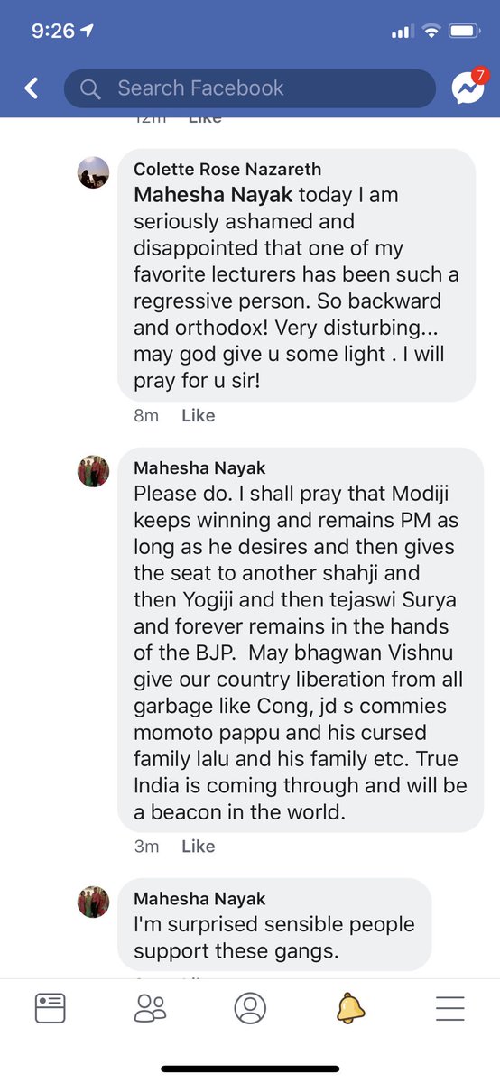 colettenaz's tweet photo. This is my lecturer from SDM law college. Abusing on public form. I want to ask all the self proclaimed #chowkidars is this what u preach? #bigotry #facism ? Where is the democracy! Lord, #savemycountryfromthebigots https://t.co/xxXVliU9qQ