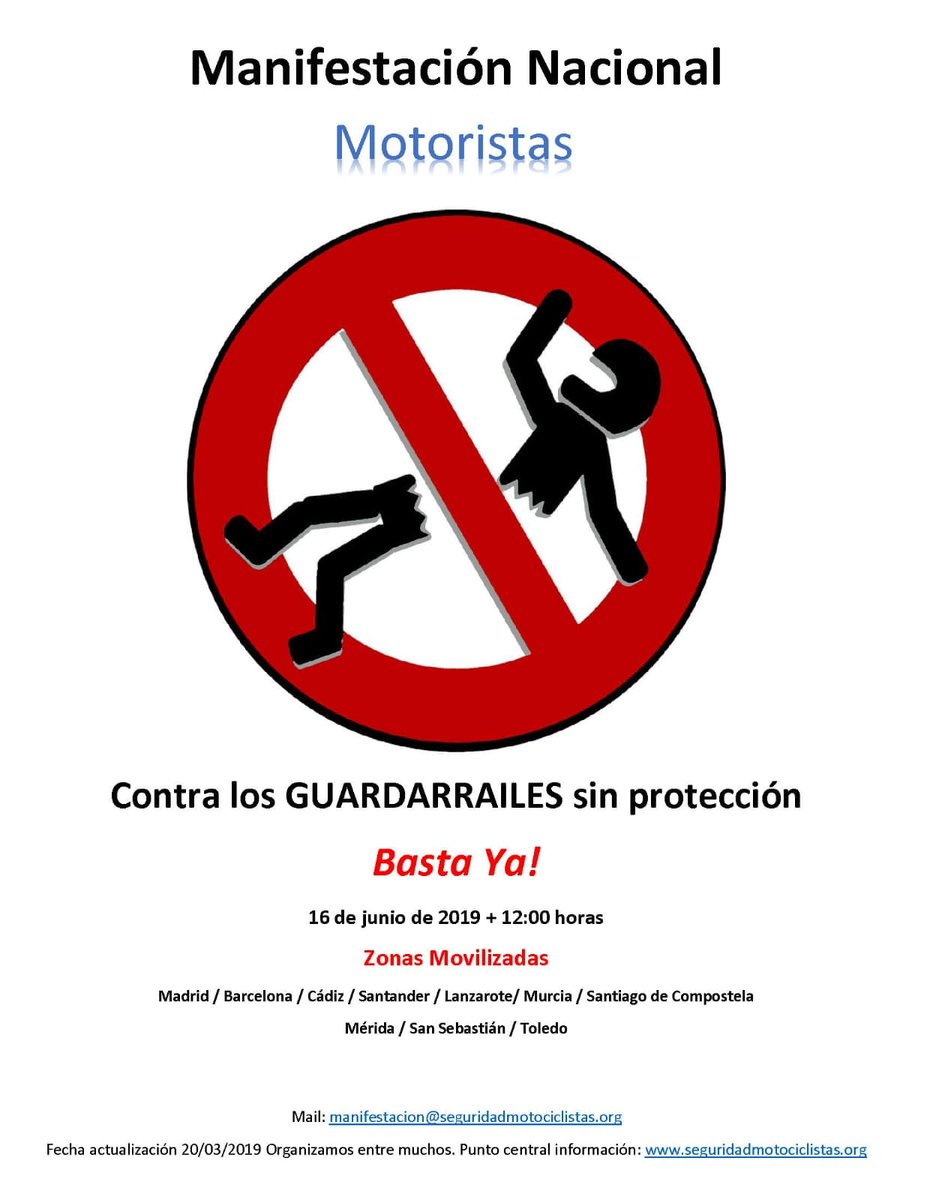 MonicaBernardos's tweet photo. Aprovechar que avisan con tiempo y si no podéis ir, difundirlo, retuitear, enviar por whatsapp compartir en Facebook... que no se queden solo amigo motero sin saber que nos volvemos a concentrar por nuestra seguridad ✌️#GuardarrailesAsesinos #StopGuardarrailes https://t.co/dtVQCaUWFx