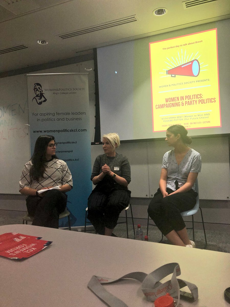 kclwomenpol's tweet photo. Thank you so much to @Phoebepotter_1 and @emmabest22  (@OFOCBrexit / @women4PV) for coming to the Women’s Forum on Friday to talk about women’s participation in politics and Brexit! It was a very insightful discussion 💪 https://t.co/mpp5nhJt0P