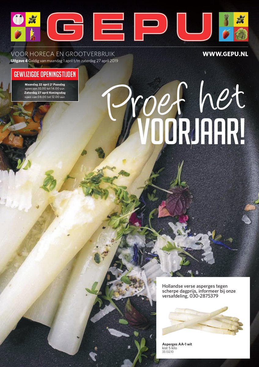 Proef het voorjaar bij GEPU! Bekijk nu #actiefolder 4 via deze link:
bit.ly/2HNa11Y 

#groothandel #Utrecht #prijsknallers #horeca #folder