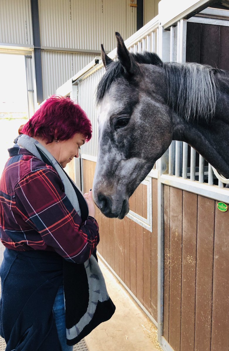 Riella101's tweet photo. Happiness is spending time with the gorgeous race horses at Warren Chase. Happy healthy and every one of them curious and kind. Thanks @O_J_murphy91 and @OllyMurphyClub #OllyMurphyRacing #horseheaven #comeracing https://t.co/8MBRYs8144