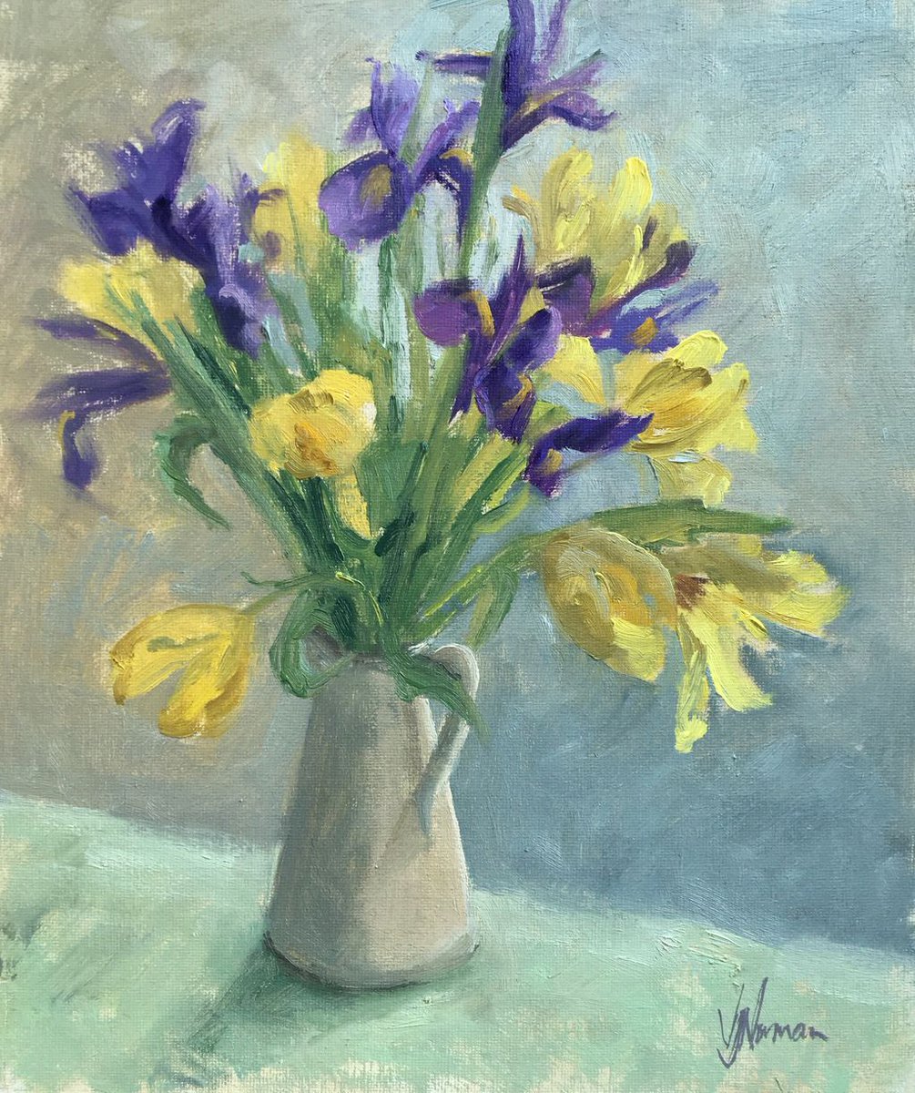Spring colours in my studio
#tulips #iris #spring #springcolours #springflowers #flowerpainting #purple #yellow #stilllifepainting #oilpainting #oilpaint #mhpaintambassador #lovemyjob #pleinairpainting #buyart #buyoriginalart #artcollector #contemporaryimpressionism #colouraddict