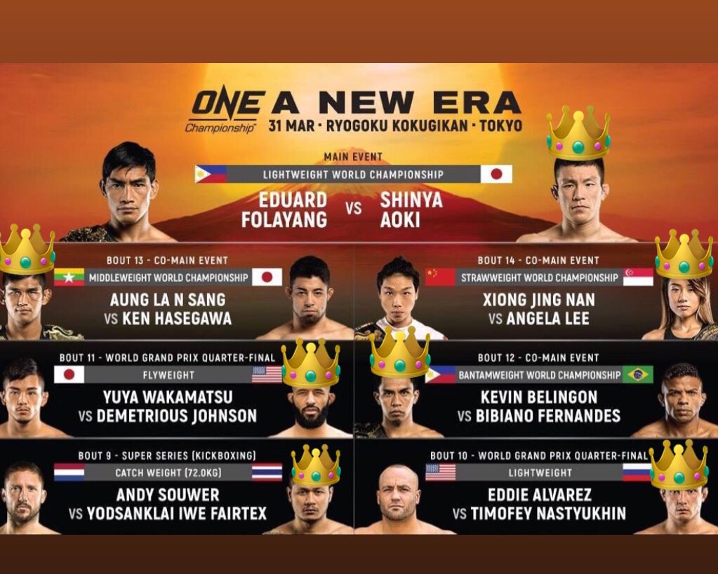This main card is 🔥 My #onechampionship picks 🤷🏻‍♂️ #ONENewEra #UFCstillbetter 😂