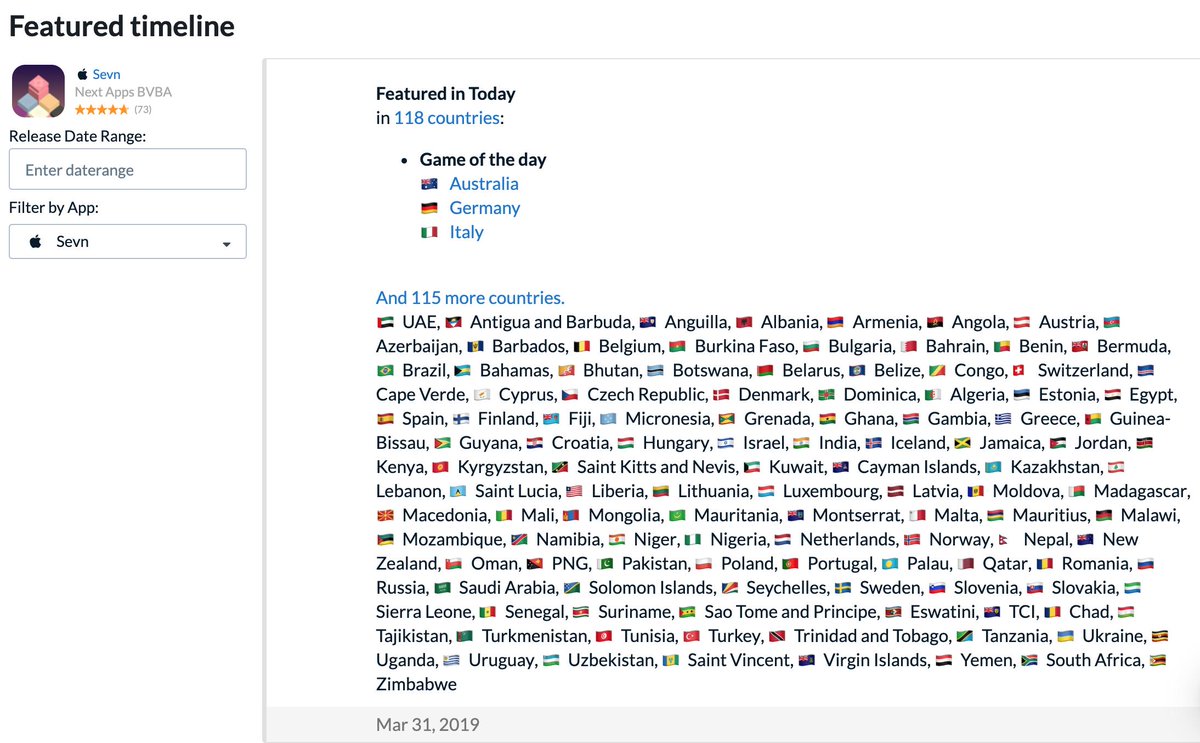 nextapps_be's tweet photo. Sevn is going viral! 🚀

We are GOTD in 118 countries including Belgium!
With an average rating of 4.7/5 out of 10K ratings worldwide, we consider the mission as accomplished!

Special thanks and credits to @spielstein, @SeanDhondt and the entire team at Next Apps! ❤️ https://t.co/JaGU0x80eQ