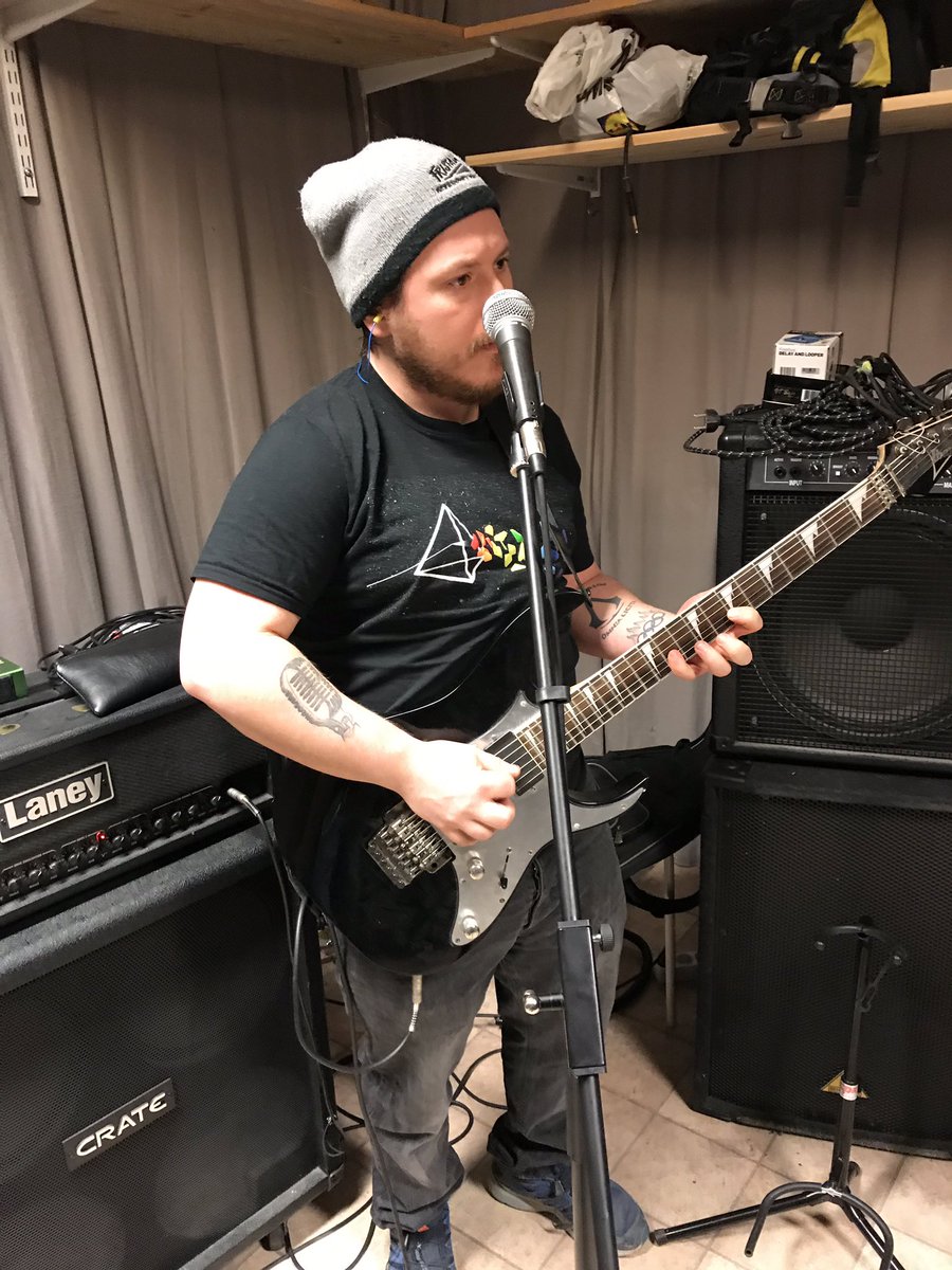 SViceband's tweet photo. Let us present guitarist and co-founder Oscar Sundberg. Oscar is the brains behind the band. Writing sick riffs and arranging the songs. Whether it’s in the studio or live on stage The Captain Ozzy always brings it! #sonikvice #rockband #guitar #rockstar #livemusic https://t.co/bYuio4H3ys