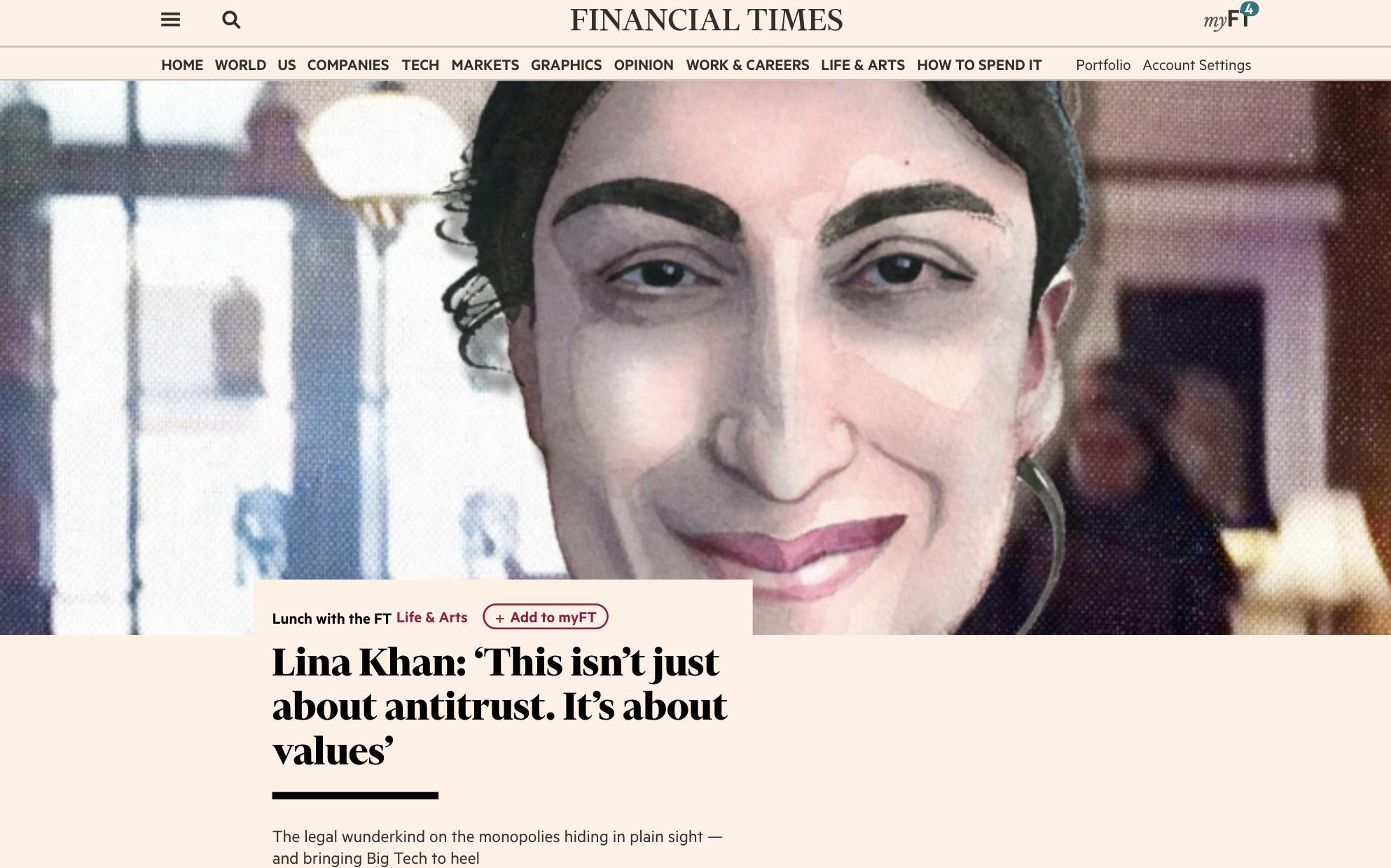 Lina Khan: 'This isn't just about antitrust. It's about values