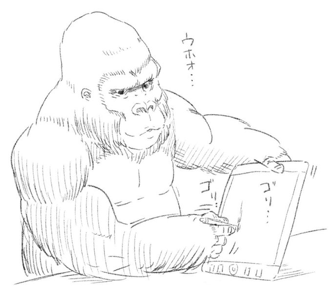 @_yurubafa_ 新しい保護フィルムでペンをすりおろすアシスタントさん 