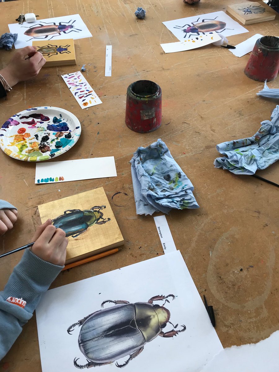 Painting bugs in the Art department on the 24 hour visit!