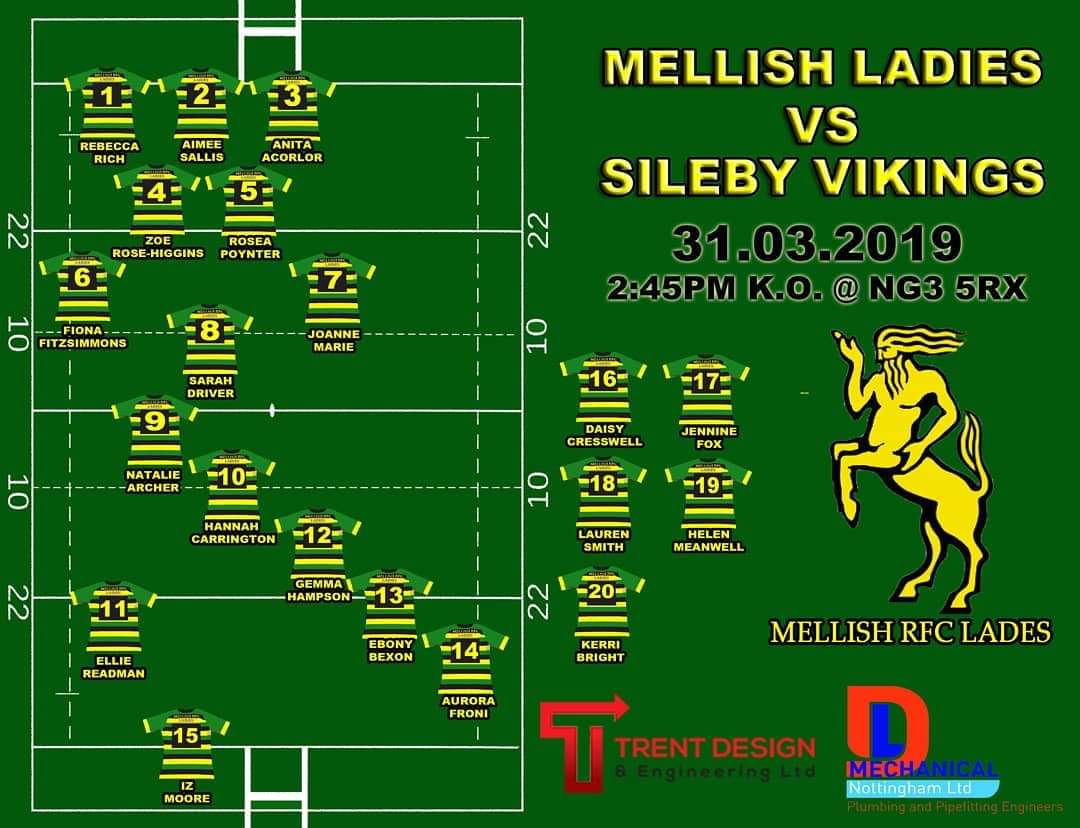 It's game day again! But it's the last game of the season! 
Today we are playing <a href="/viking_ladies/">Ladies Viking</a> at home.
2:45pm K.O. NG35RX we'd love your support as always!
#gameday #rugbyunion #ladiesrugby #womensrugby 
Big thanks to the Ladies sponsors #trentdesignandengineering #dlmechanical
