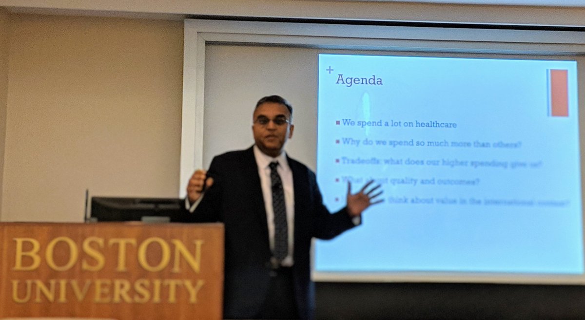 Boston University School of Medicine and Boston Medical Center welcome Dr. Ashish Jha, MD, MPH!! The K.T. Li Professor of Global Health at HSPH, giving an interactive teaching lecture on healthcare spending.