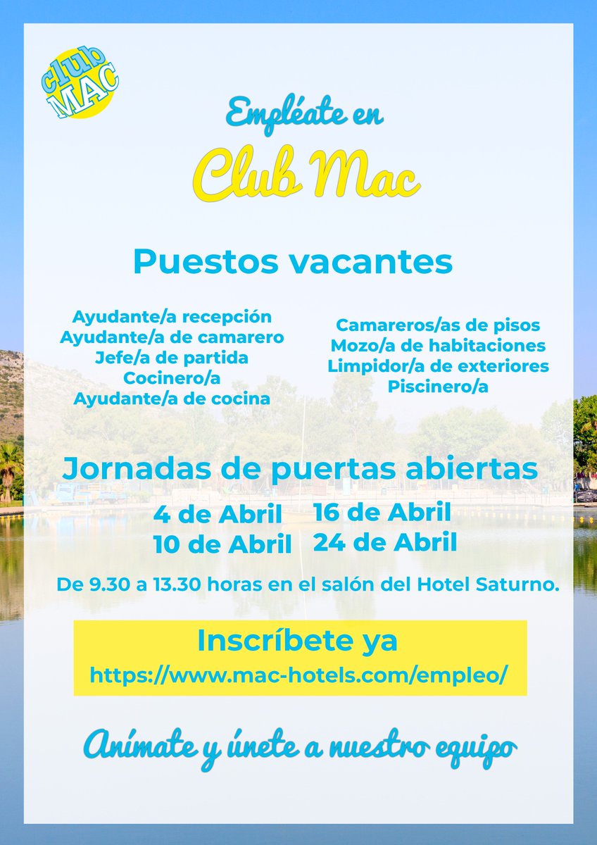 Recuerda que en Club Mac celebraremos nuestras jornadas de puertas abiertas dentro de muy poquito. 

¿No te has apuntado todavía? Inscríbete aquí: lnkd.in/e67g8gU

Te esperamos...