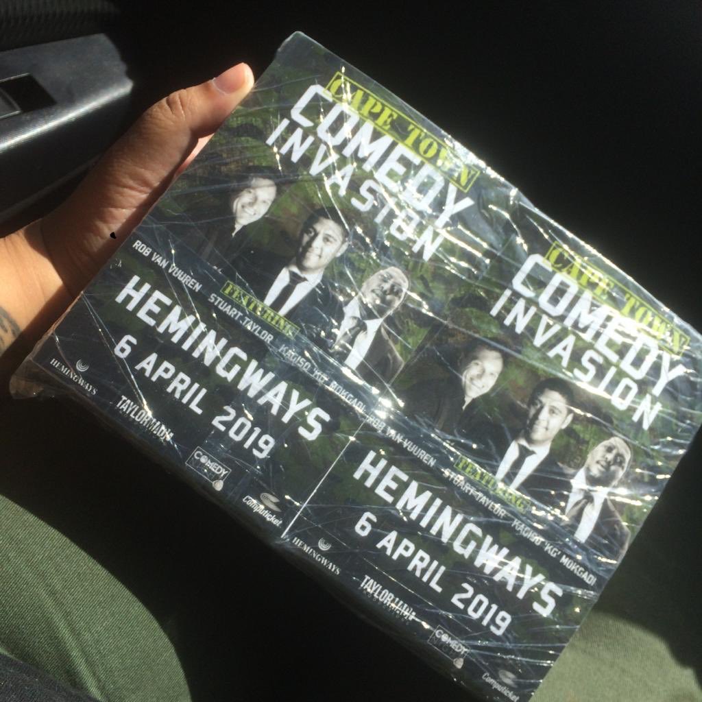RobVanVuuren's tweet photo. People of East London! These flyers are hitting your streets from tmrw - take a pic of them and tag any of the comics @TaylorMadeProd3 &amp; @ShereeOBrien and you can win double tickets! https://t.co/tzlBlxu9dt