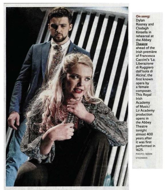 TheLirAcademy's tweet photo. #OperaBriefs in the @IndoEnts . Francesca Caccini's 'Alcina' returns tonight @AbbeyTheatre Peacock stage after a successful opening night. On until tomorrow, 30th March only! https://t.co/ttEcm8gTqb

 @RIAMOpera @RIAMDublin https://t.co/4jKI5gK2Fv