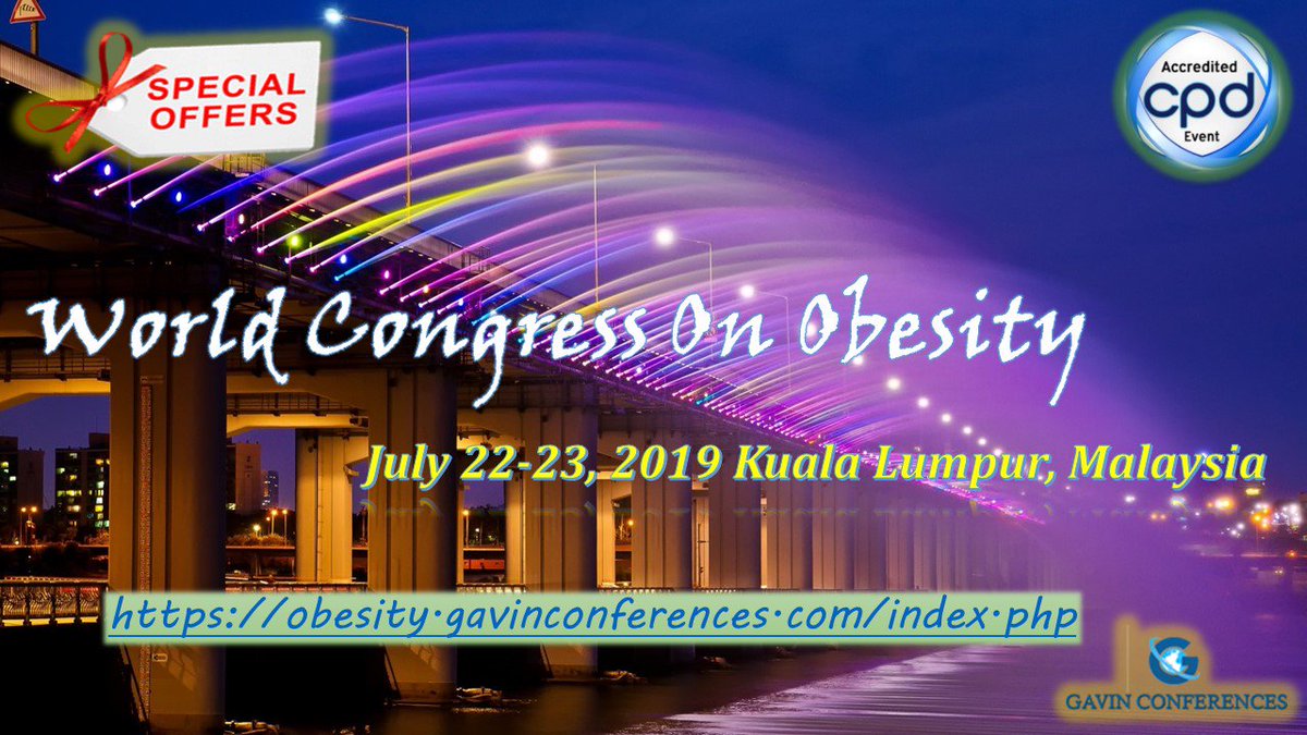 Obesity2020's tweet photo. World Congress on Obesity to be held during July 22-23, 2019 in Kuala Lumpur, Malaysia. 

Conference  Theme is "To emphasize the latest technologies and treatment for Obesity"
50% Discount On Your Registration.
For More details:
https://t.co/M7ZblLvCTw https://t.co/6EbhraIAvh