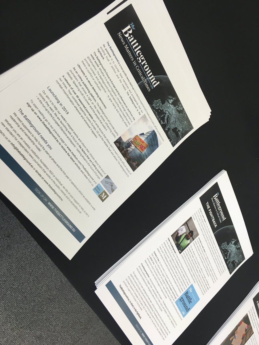 ktowens's tweet photo. Today is the official launch of #BattlegroundEU: a non-profit proving that “news matters in critical times”
Congratulations to @SarkicTodd @DominiqueOstyn &amp; @riotgoy https://t.co/D0vvKHowS1