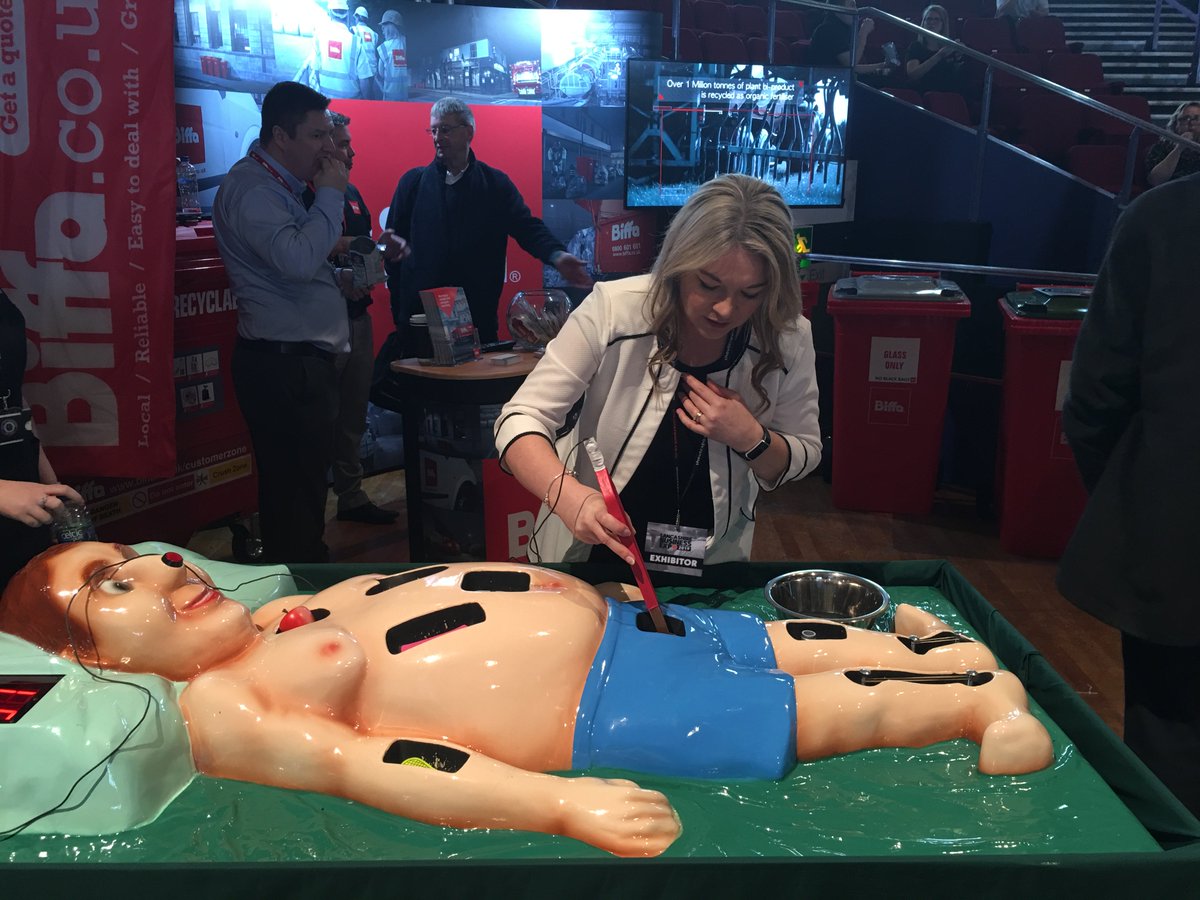 Tracey having a go at Operation at the Lancashire Business Expo! Come down and see our stall we have sweet treats! #LBE2019 #shoutnetwork