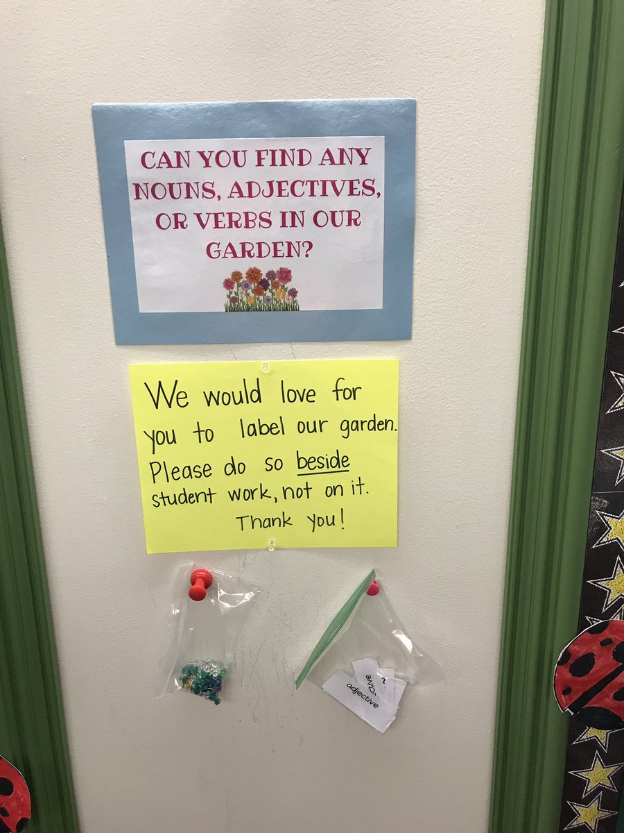 Come on down to First Grade to help label our grammar garden 🌸🌷🌼#TrinityLearns