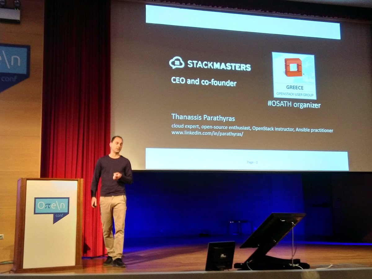 open_conf's tweet photo. After an hour of fun and joyfull lunch break, with audience interacting with #open_conf speakers behind the scenes, @parathyras takes the lead! Explains in plain language #WhatIsCloud https://t.co/el3NQO6u1J