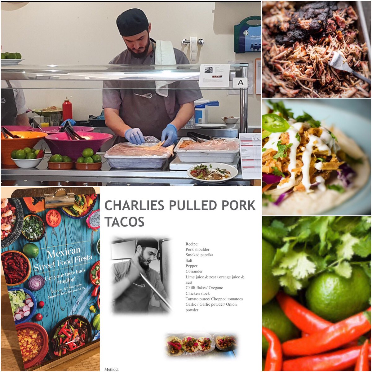 Pulled pork tacos on our lunch menu served by Chef Charlie 
#Mexicanstreetfood 
@ChartwellsInd
