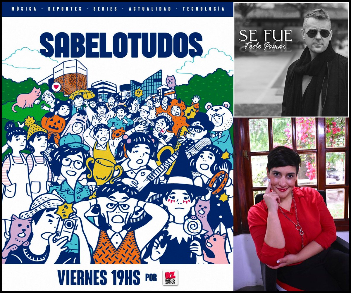 abretucabeza's tweet photo. #BuenViernes Hoy 19 hs programa imperdible de #Sabelotudos por @RADIOZONICA Con dos invitados de lujo: @FedericoPumar y @SanchezMilaok Te lo vas a perder? @TangoDiario @Lucho_Schiffer @callefalsa_123 @merchf @Medioshabiles @mandagarankari5 #Prensa #Libros #Musica #Medios https://t.co/ZsrS4lghLb