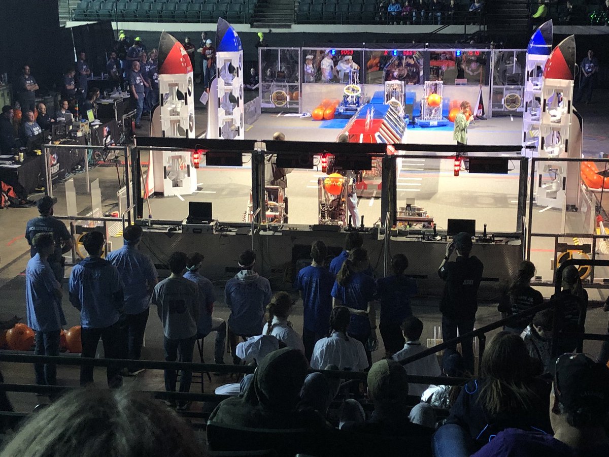 Here we go! 3484 getting ready for qualification match #1 at #BuckeyeRegional Good luck to all 60 teams! #frc #OMGrobots <a href="/MarysvilleEVSD/">Marysville Schools</a>