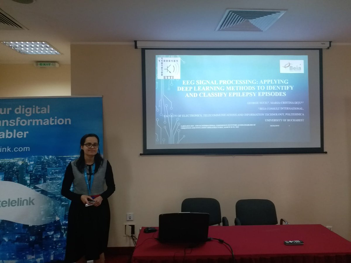 AnaDragulinescu's tweet photo. @beiaconsult
 paper: "EEG Signal Processing: Applying deep learning methods to identify and classify epilepsy episodes" presented at #FABULOUS2019 
@upb1818
 Authors: 
@ditu_maria
 
@GeorgeSuciuG https://t.co/B7US1FS7sQ