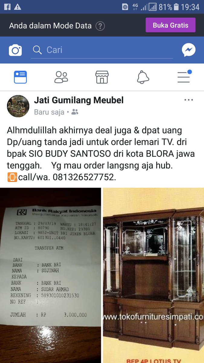 JatiGumilangFu1's tweet image. Alhmdulillah dpt uang dp/uang tnda jadi. Untk order lemari Tv dri Bpk SIO BUDY SANTOSO dr kota BLORA JAWA TENGGAH yg mau order lngsng aja hub. Wa 081326527752
#furnituredesign #furniture #sofaukir #bedroom #kitchen #jakarta #bali #bandung #bogor #serang #jogja