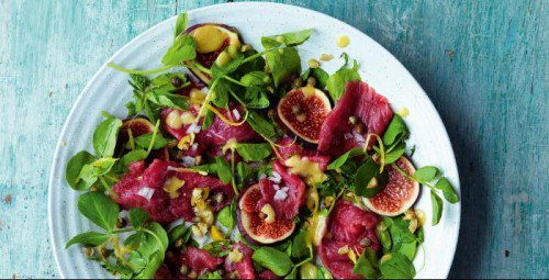 Carpaccio de cordero con higos, aceitunas y menta carnivorosgourmet.es/ver_recetas_se… #recetas #gastronomía