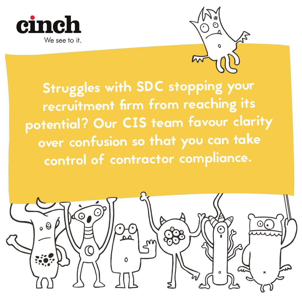 thecinchgroup's tweet photo. Struggles with #SDC stopping your recruitment firm from reaching its potential? Our CIS team favour clarity over confusion so that you can take control of contractor compliance. Contact us to get your talent list growth back on track. #recruitment #HR https://t.co/JtUD5SGHdD https://t.co/dt933TYmRa