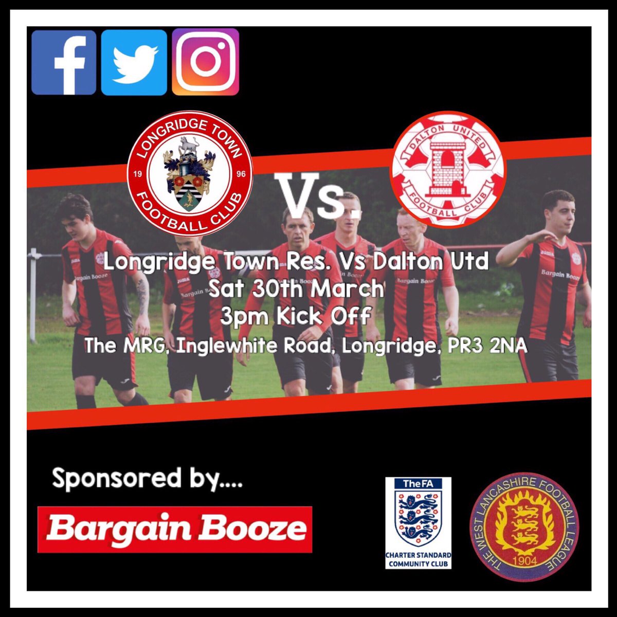 daltonunitedfc's tweet photo. ๐จ๐จMatch Day ๐จ๐จ
โโโโโโโโโโโโโโโโโโโโโ
๐ | Saturday 30th March
.
@LongridgeTownFC @VtownFCofficial @westlancsleague @furness
.
#upthebullets #football #development #amateurfootball #bargainbooze #evalast #bestofbarrow #timpson https://t.co/IMDsB0KG9M