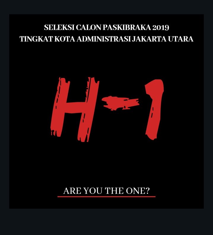 H-1 Seleksi Calon Paskibraka Jakarta Utara tahun 2019 tingkat kota !

Are you the one? 

#ppiju