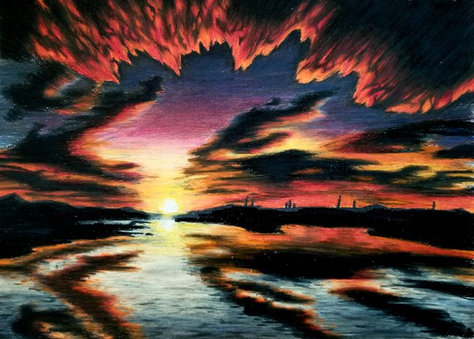 100 Epic Best夕焼け イラスト 描き方 色鉛筆 ただのディズニー画像