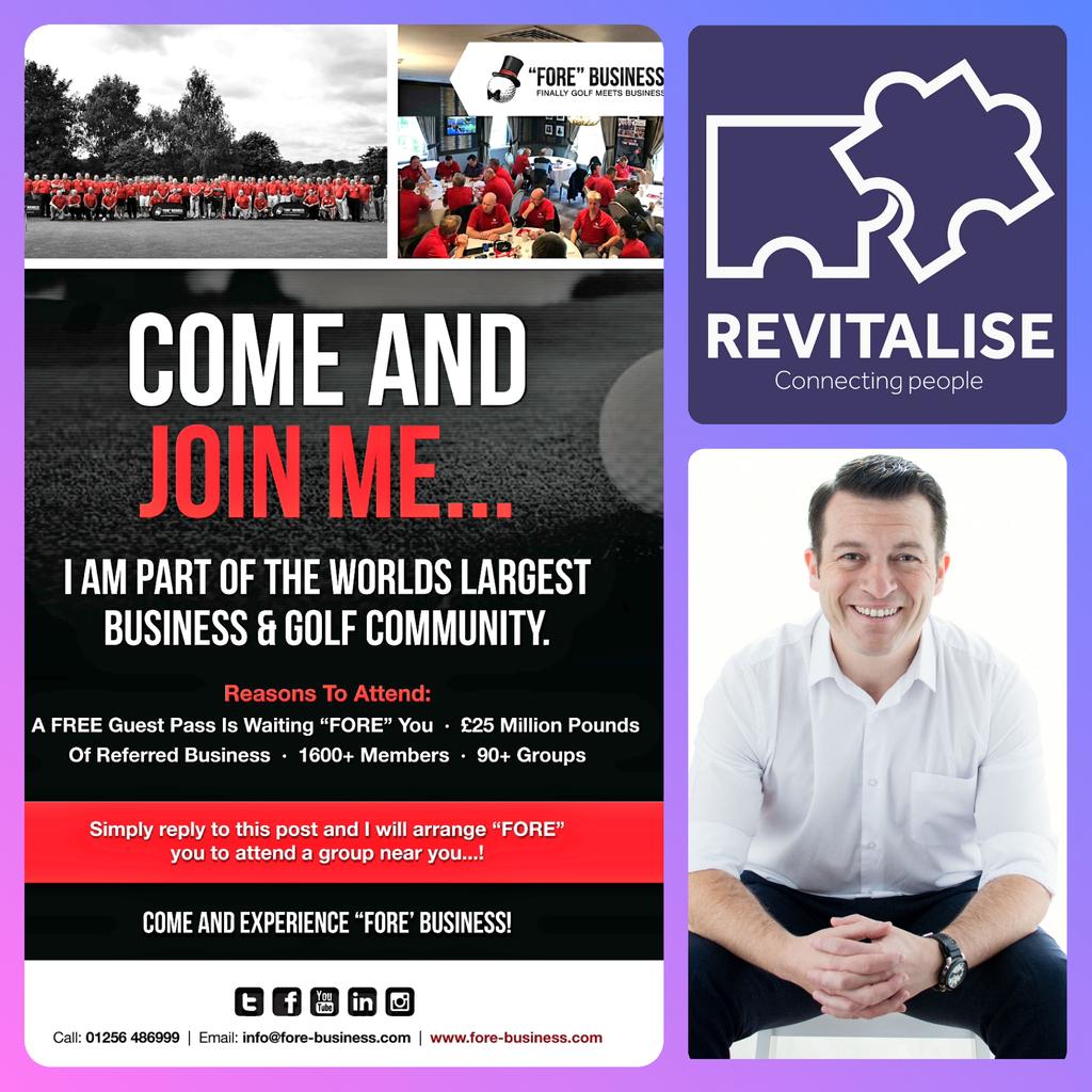 RevitaliseCP's tweet photo. Would you like to know more about "Fore" Networking... If you are a business owner contact me for an introduction to a group near you.. more business & more connection opportunities...
#letsRevitalise #Forebusiness
@RevitaliseCP @forebiz https://t.co/TrEcbcJnWp https://t.co/R79NIds1OU