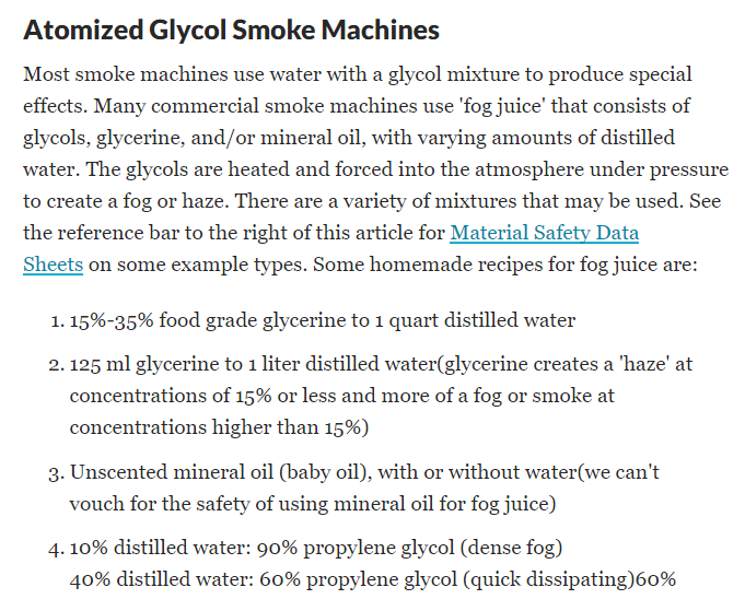 BV_dodderer's tweet photo. @CNPT_E #ECTC #ENSPNetwork
Smoke machines produce the same 'exhale'
Note: vape juice never contains mineral oils which really are harmful https://t.co/Palj0W0wem