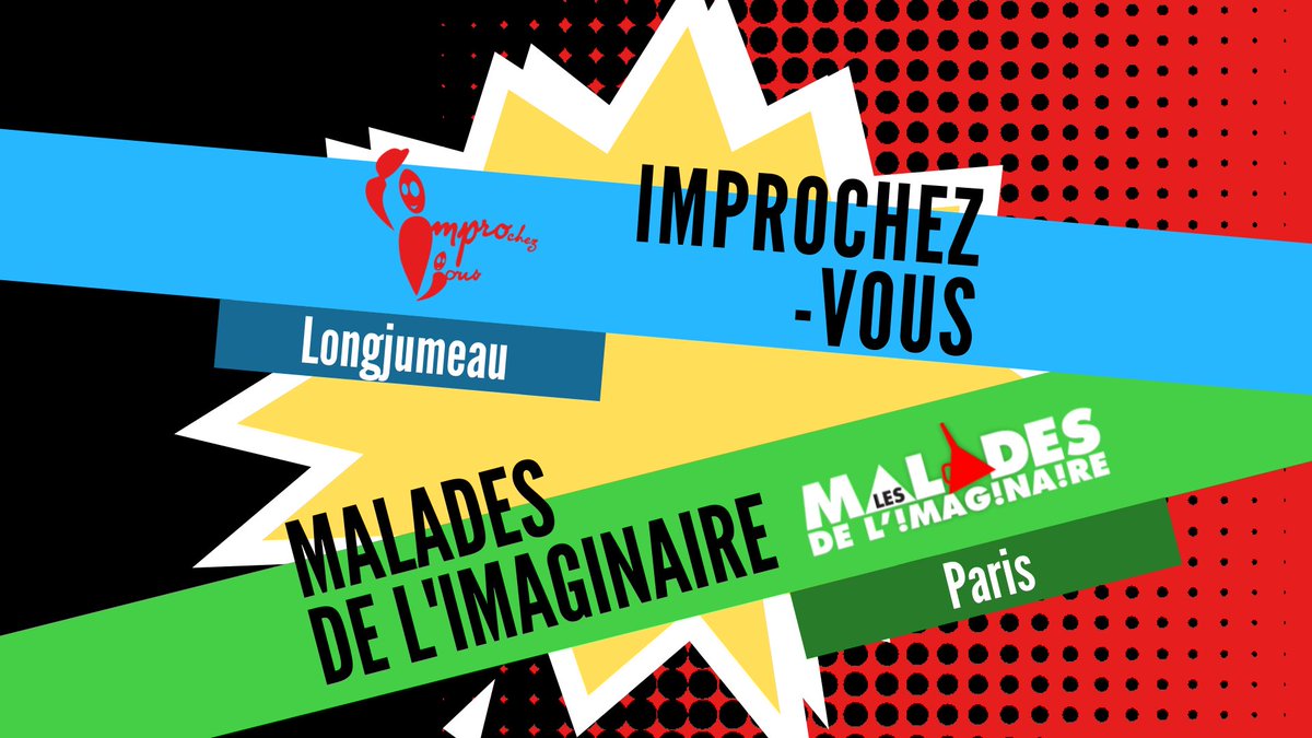 Une sacrée <a href="/BandeDeMalades/">Maladesdelimaginaire</a> débarque <a href="/longjumeau/">Ville de Longjumeau</a> le samedi 13 avril à 20h ! 
Les Malades de l'imaginaire Vs les Improchez-vous : soyez de la partie !

Réservations:
contact@improchezvous.com
improchezvous.com

#match #improvisation