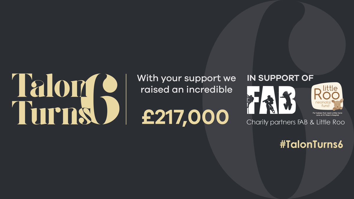 TalonOOH's tweet photo. What an incredible night! Thanks to everyone who came out to help us celebrate our 6th birthday and helped raise an amazing £217,000 for @FriendsofFAB and @LittleRooFund https://t.co/Pz0YfdW7aZ