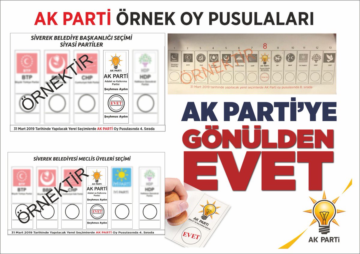 Siverek için  

EVET EVET EVET !!!

@seyhmusaydinn <a href="/Fleventoglu/">Furkan Leventoğlu 🇹🇷</a> 
<a href="/mehmetsalihsarc/">Mehmet Salih Saraç 🇹🇷</a> <a href="/zabeyazgul/">Zeynel Abidin BEYAZGÜL</a> 
<a href="/Nedim_Lale_/">Nedim Lale</a>