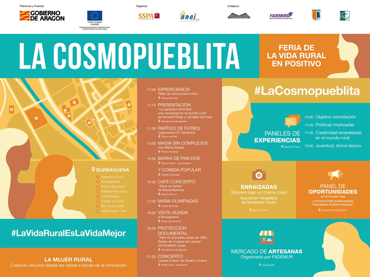 Hemos preparado un gran programa en #LaCosmopueblita, la Feria de la  Vida Rural en Positivo, con actividades para todos los públicos, y tendremos grandes #mujeresrurales que contarán sus experiencias 😀
➡️Puedes inscribirte y reservar la comida en la web
sspa-network.eu/programa-cosmo…