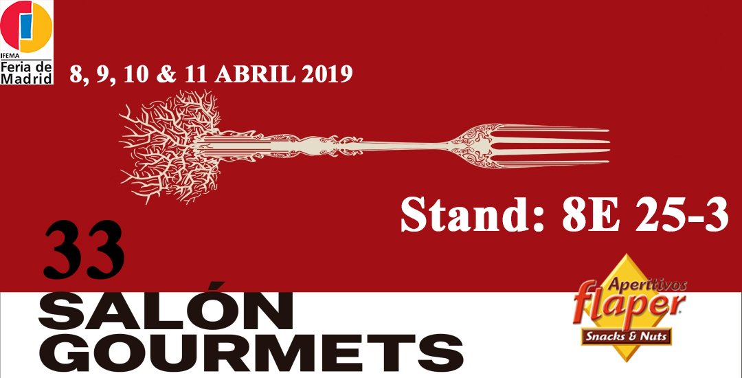 ApFlaper's tweet image. En pocos días tendrá lugar uno de los eventos a los que no podíamos faltar, se trata de la 33ª edición del #SalónGourmets en #FeriaMadrid (IFEMA). No pierdas esta gran oportunidad para venir a conocernos en el mayor evento europeo, del 8 al 11 de abril de 2019. Te esperamos!!! 😊