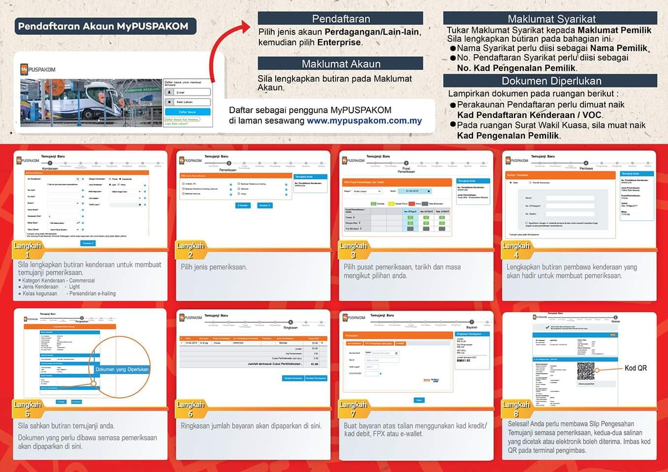 Puspakom On Twitter For E Hailing Vehicle Drivers Guidelines On How To Register A Mypuspakom Account And Make An Online Appointment Is Available On Https T Co G7bbruigty Https T Co 5ilgk5lf8e Twitter