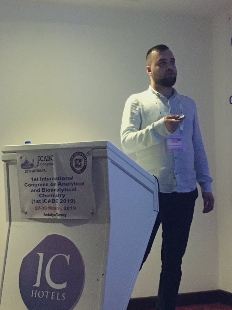 traykovskif's tweet photo. Excited to have finished my very first oral presentation of my Undergraduate Thesis Work at the 1st #ICABC on tiny-shiny #CDs, taking place in Antalya, Turkey. Professor @SunaTimur thank you for all of your encouragement! @STResearchGroup,☕️& good work ☑️ #Science #congress #nano https://t.co/1Vex3dQQCs