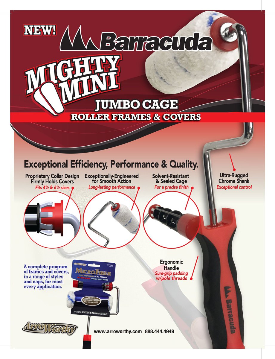 ArroWorthy_UK's tweet image. For a choice of hollow core or wire frame - our mini rollers deliver on quality #arroworthy #barracudarollers
