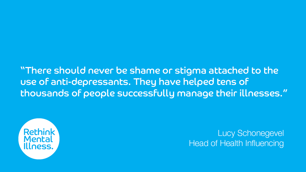 Rethink_'s tweet photo. There should be no shame or stigma attached to taking antidepressants. If you want to find out more about what it's like to take antidepressants then take a look at our fact sheet here > https://t.co/8TxcUTIu8e https://t.co/NekodEqOZR
