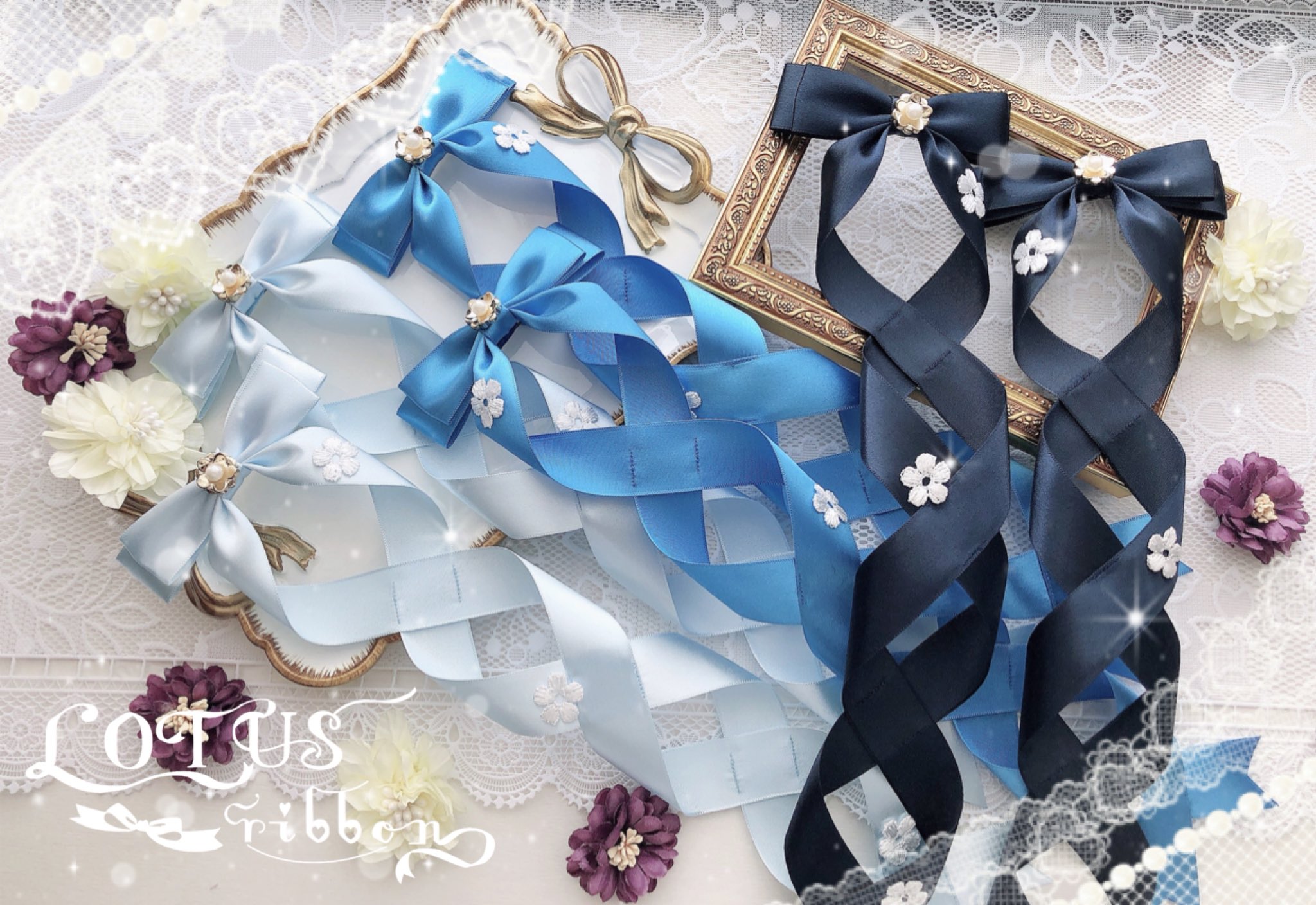 LOTUS ribbon バレッタ