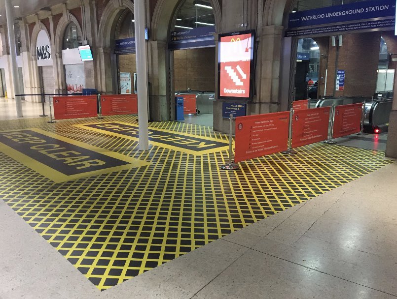 Appleton_Signs's tweet photo. We have been busy at Waterloo Station in London again installing the printed Keep Clear stickers.
#largestickers https://t.co/F8SkehiQfi