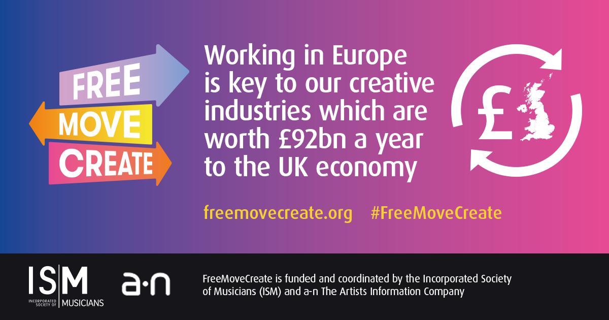 freemovecreate's tweet photo. If freedom of movement is to end, the Government must ensure that the creative industries continue to maintain free movement rights, or establish a two-year multi-entry visa. Support our campaign at https://t.co/ydit7yQLsS #BrexitDay #Brexit #FreeMoveCreate https://t.co/9xBlRPzPhJ