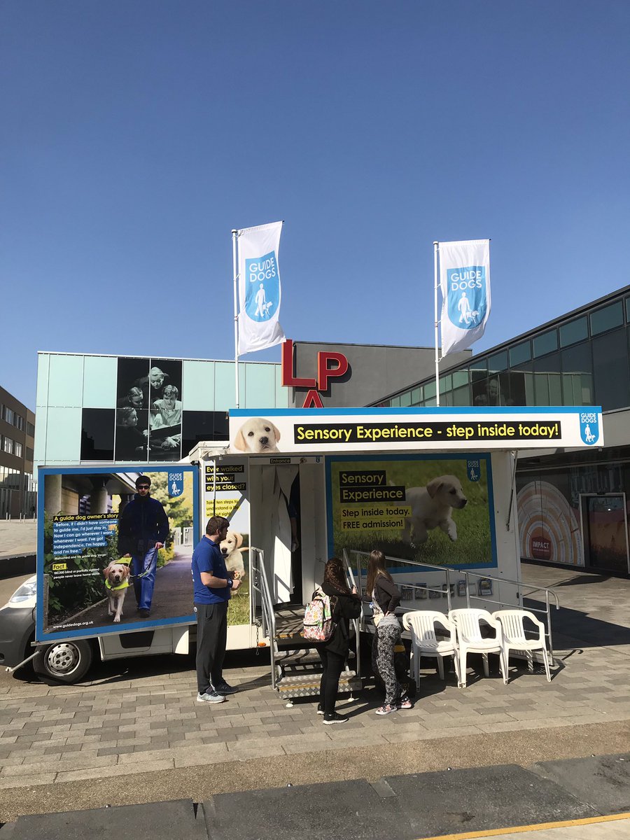 Take a few minutes to have the <a href="/guidedogs/">Guide Dogs</a> Sensory Experience outside <a href="/lincolnSU/">Lincoln SU</a>  before 2pm