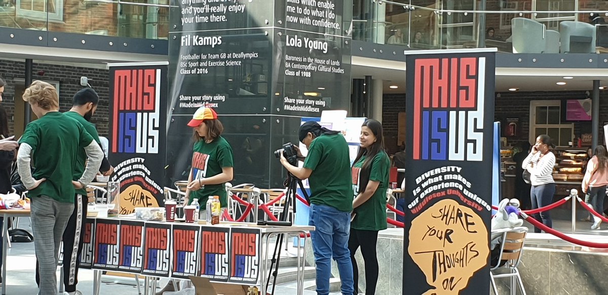martinmcgrath's tweet photo. My @MiddlesexUni students out campaigning about the importance of the open, diverse community in which they learn on this most Brexity of days. #ThisIsUs https://t.co/7I745Wo5Iv