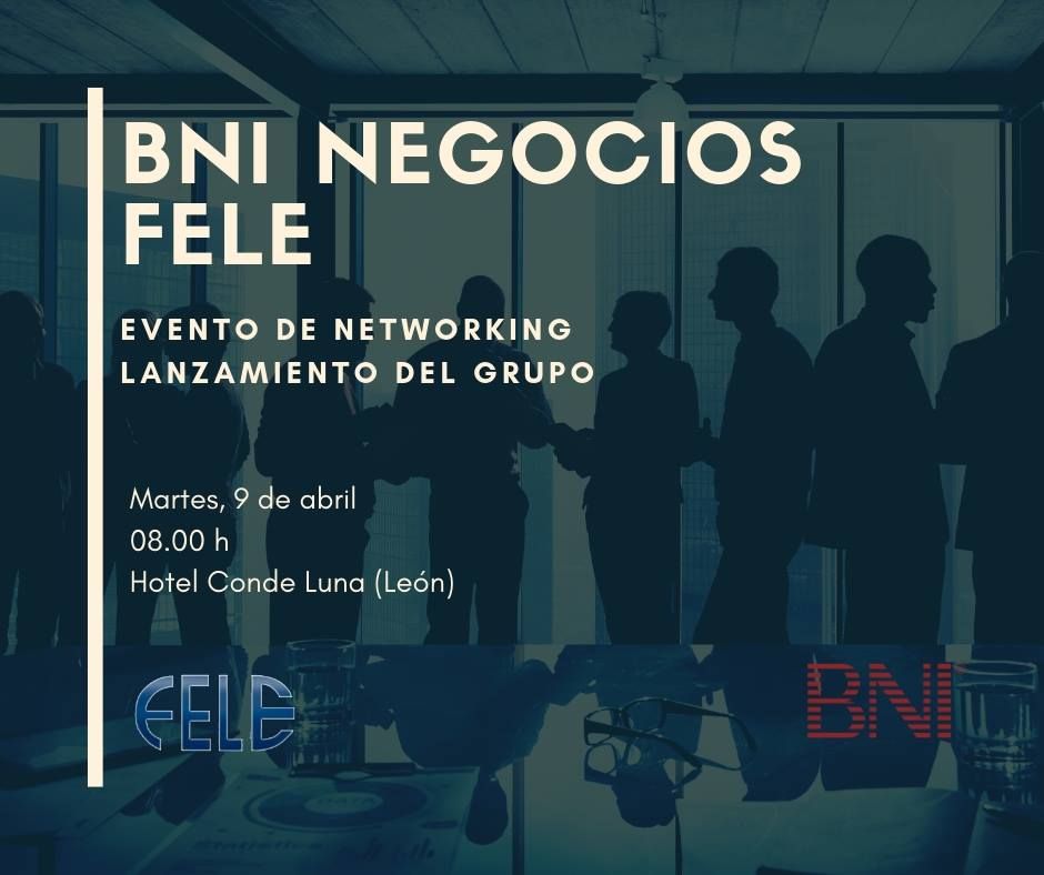 🔹 Nuevo grupo de #networking en #LeonEsp 🔹

El próximo 9 de abril presentamos #BNI Negocios, un grupo de trabajo que ha surgido tras un acuerdo de colaboración con  <a href="/feleleon/">FELE Empresas de León</a> 🤝 ¿Quieres asistir al evento de lanzamiento? Apúntate aquí ➡️ buff.ly/2YHZQRA