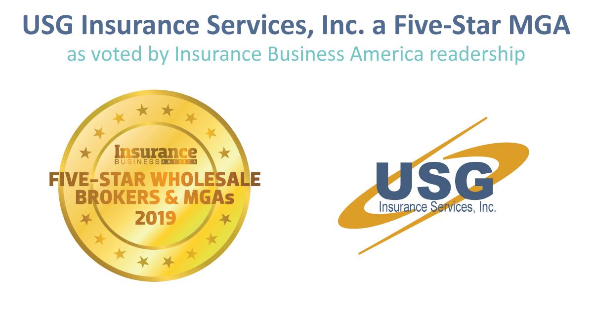 USGInsurance's tweet photo. We are honored to be voted a Five-Star MGA by @InsuranceBizUS readership for the 3rd year! Thank you to our loyal agents for taking the time to vote – we appreciate your support! See the full #FiveStarMGA feature in IBA’s E-Mag. #USGINS https://t.co/YeCwL0v5lP